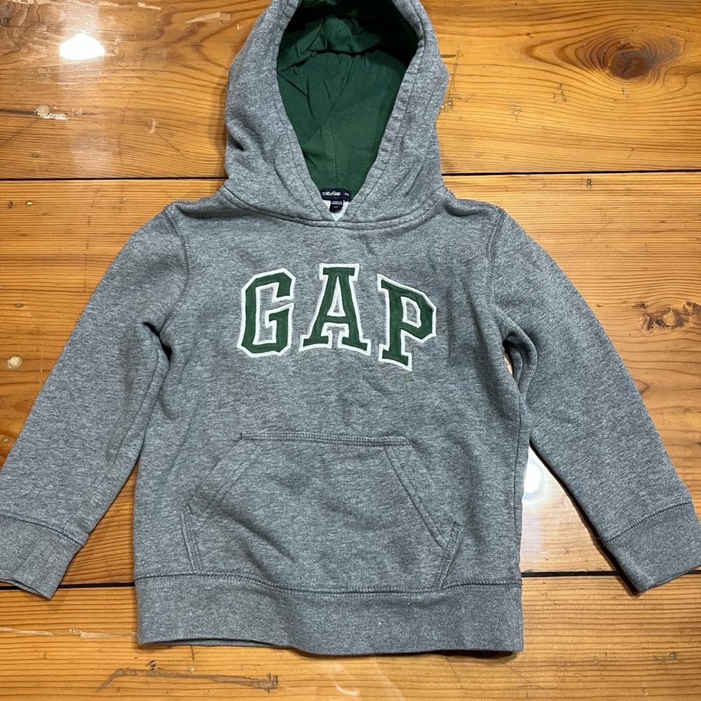 GAP Kids Gray and Green Hoodie - Picture 1 of 2